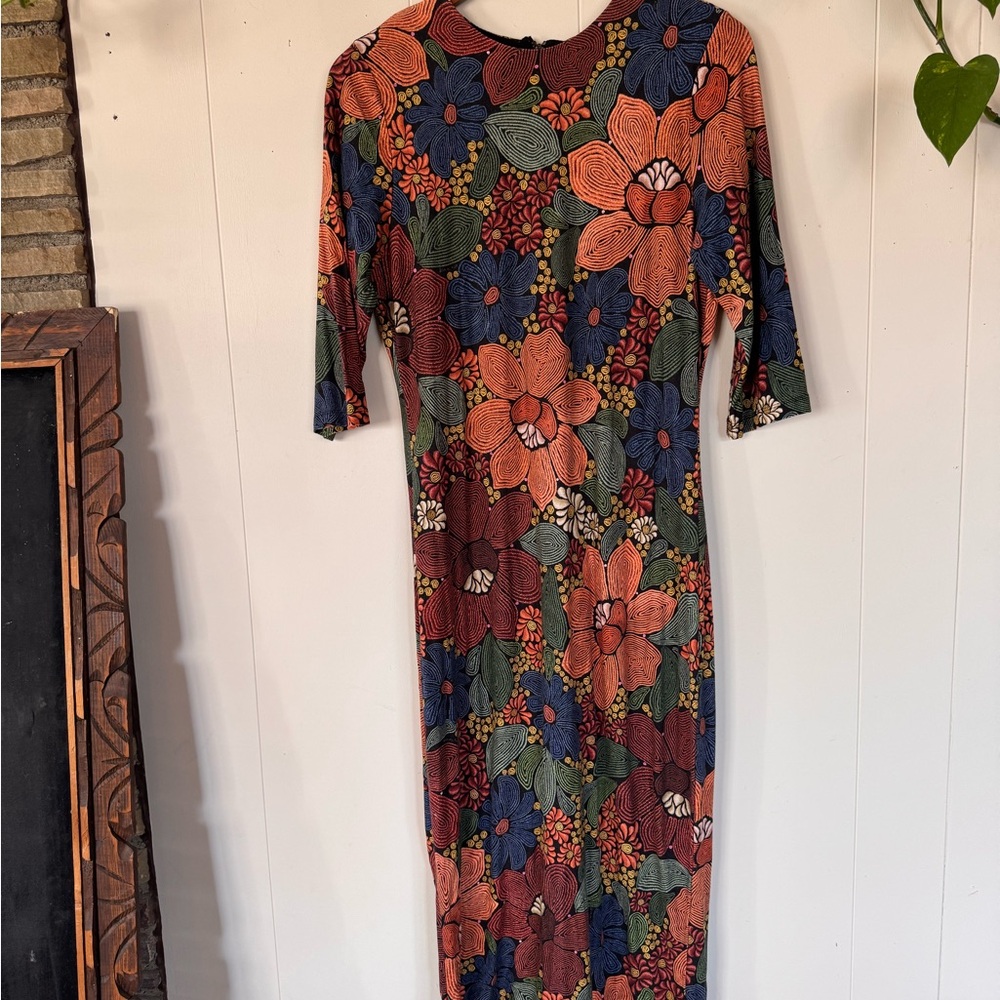 FARM Rio Multicolor Floral Long Sleeve Midi Dress - Picture 10 of 10